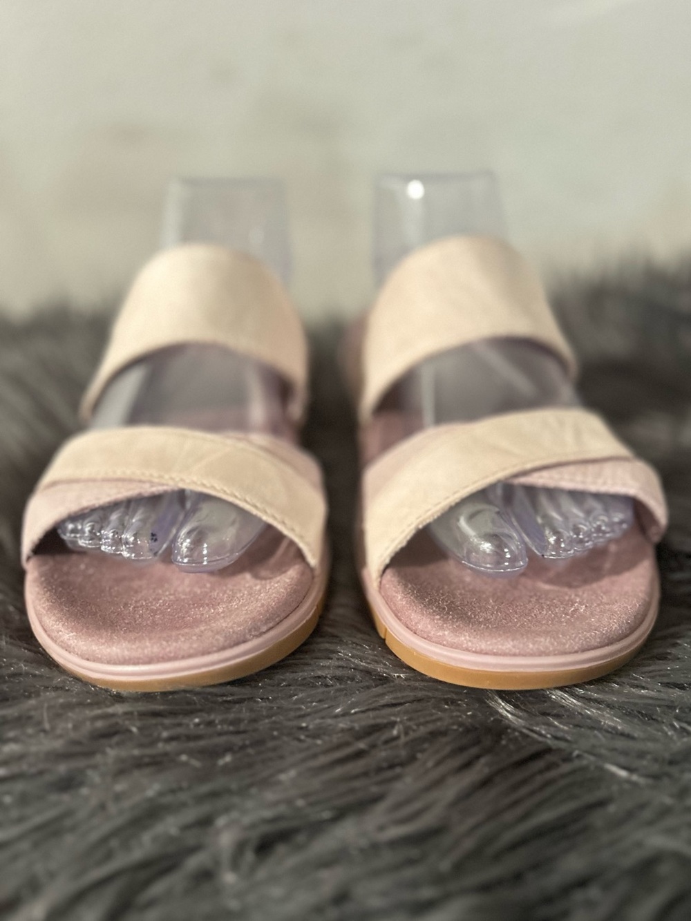 L.L. Bean Go-Anywhere Strap Sandals Pink Double-Strap Leather Slide Sandals Sz7M - Picture 5 of 9